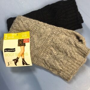 Black and Gray Chunky Knit Hosiery Boot Cuffs